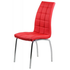 scaune bucatarie rosii piele crom