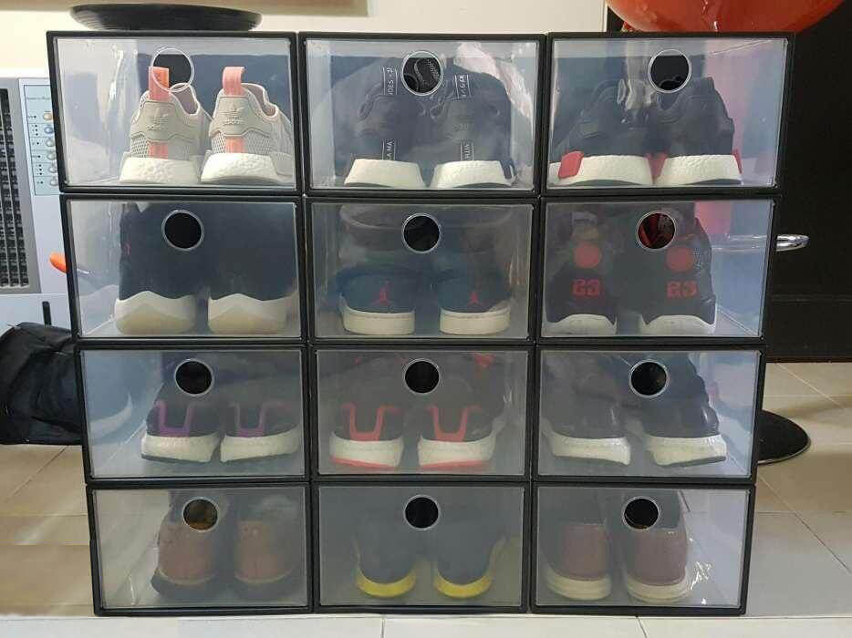 transparent collapsible shoe box