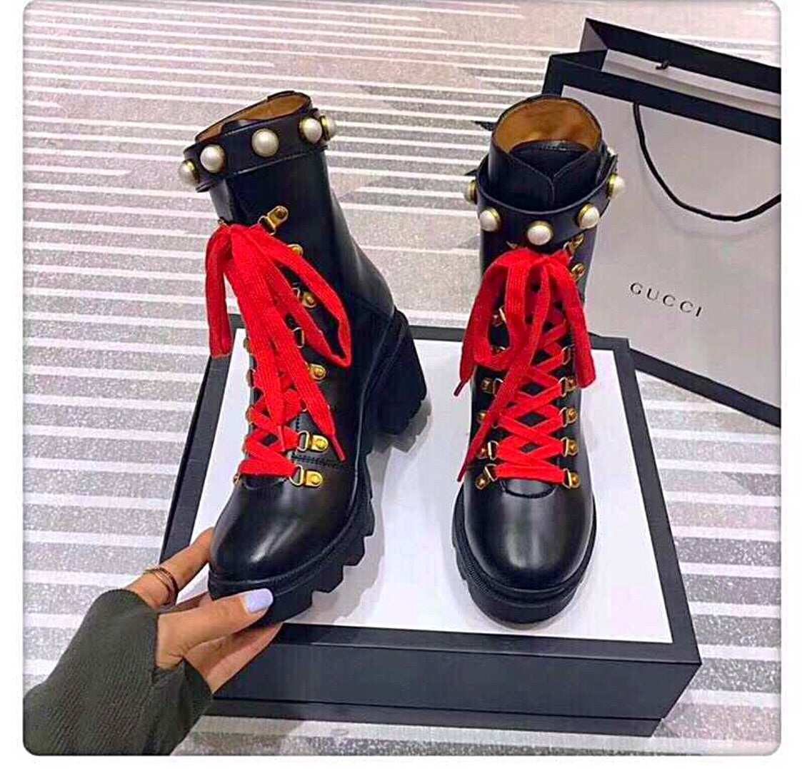 gucci boots pearl