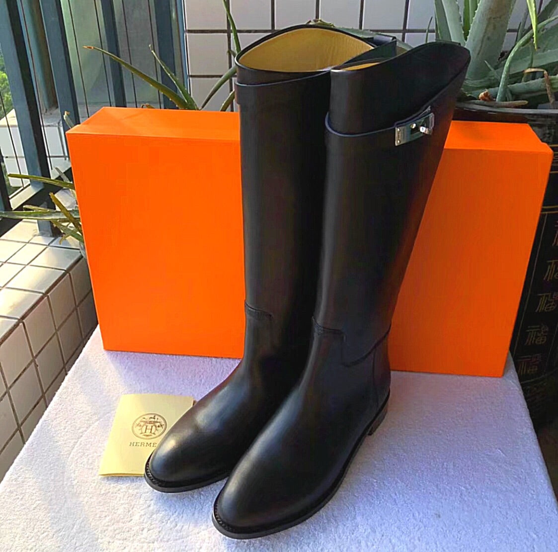 hermes leather boots