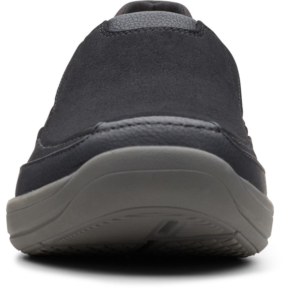 clarks mens slip on shoes black