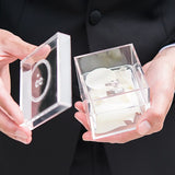 Acrylic Wedding Ring Box - Couple Monogram Halo