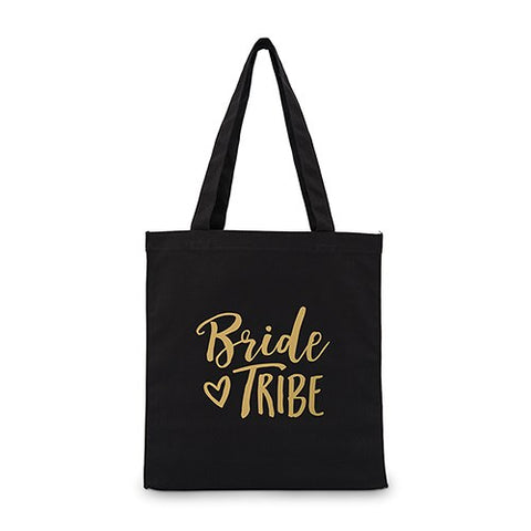 Bride Tribe Black Canvas Tote Bag - Large