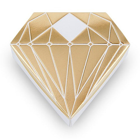 Classic Diamond Favor Box - Gold