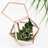 Small Glass Pentagon Ring Box - With Etching