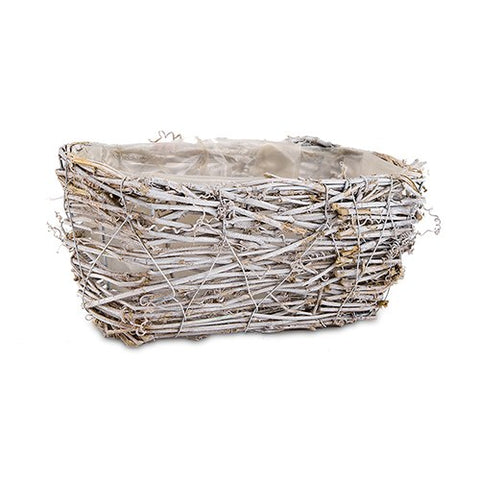 Mini Nest Basket in White Wash and Liner - Medium