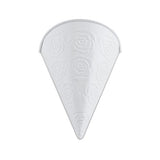 White Metal Cone with Embosed Rose Pattern