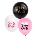 10 Team Bride Balloons Set - Black