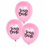 10 Team Bride Balloons Set - Pink