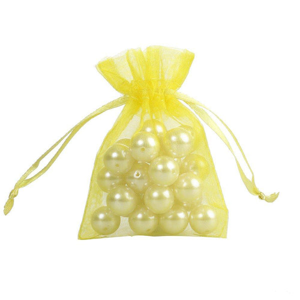 50 Sheer Fairy Pouches - Yellow