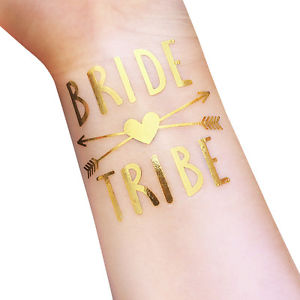 12 pcs Bride Tribe Temporary Tattoo Set