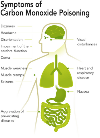 Symptoms of Carbon Monoxide Poisoning Diagram