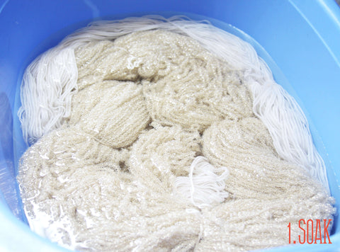 Base alpaca yarn soak hand dye