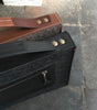 AKTETAS - vintage stijl schooltas van vilt en leer - grijs