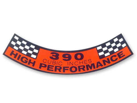 1967-1968 Ford Mustang Air Cleaner Decal 390 Hi-Po