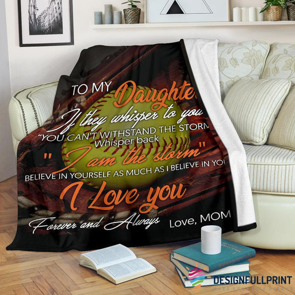 Softball Mom To Daughter Premium Blanket