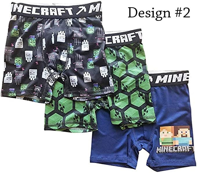 Cordelia Bruin Legacy Minecraft Boxer Briefs Boys 3 Pack Action Underwear – Crazy Awesome Socks