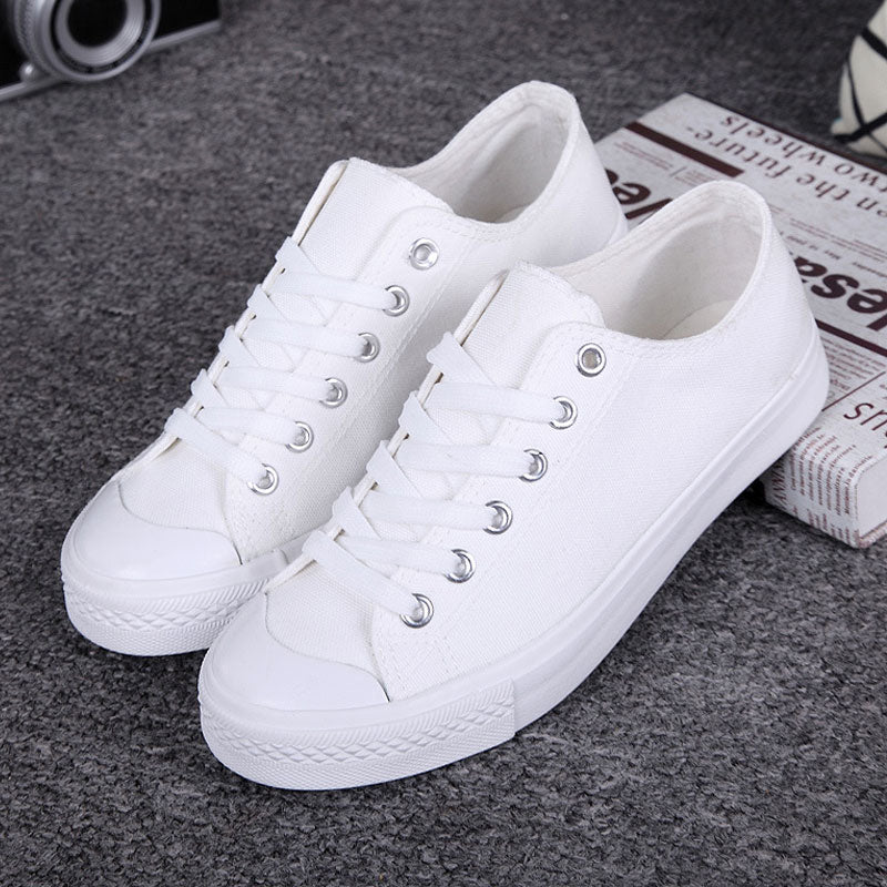 girls white canvas shoe