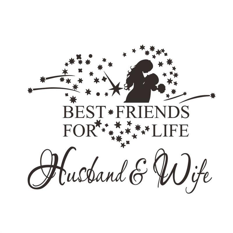 Best Friends For Life Husband And Wife Bedroom Love Marriage Family Relationship Romantic Couple Wall Quote Sticker Art Decoration Vinyl Decal Mural