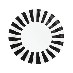 black white paper plates