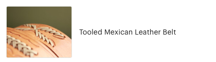 Customer review of Tooled Mexican Leather belt from High Desert Dry Goods 