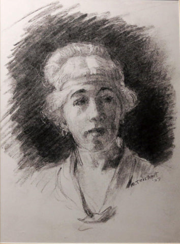 Self portrait of Western artist Minerva Teichert 