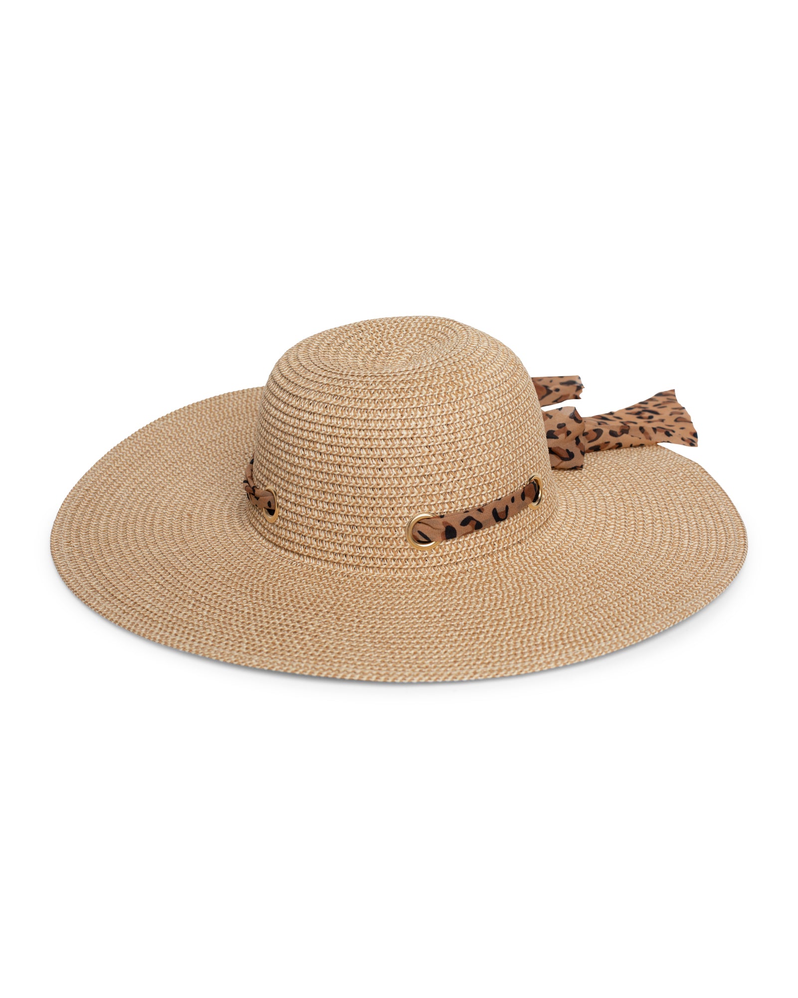 Snake Ribbon Sun Hat - Tan