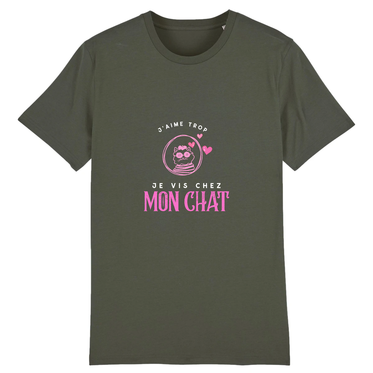 Tee Shirt Chat Femme Coton Bio 100 Je Vis Chez Mon Chat Madeinhobbies 