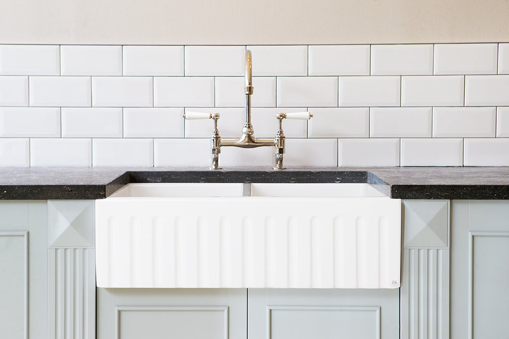 Fireclay Double fluted apron sink