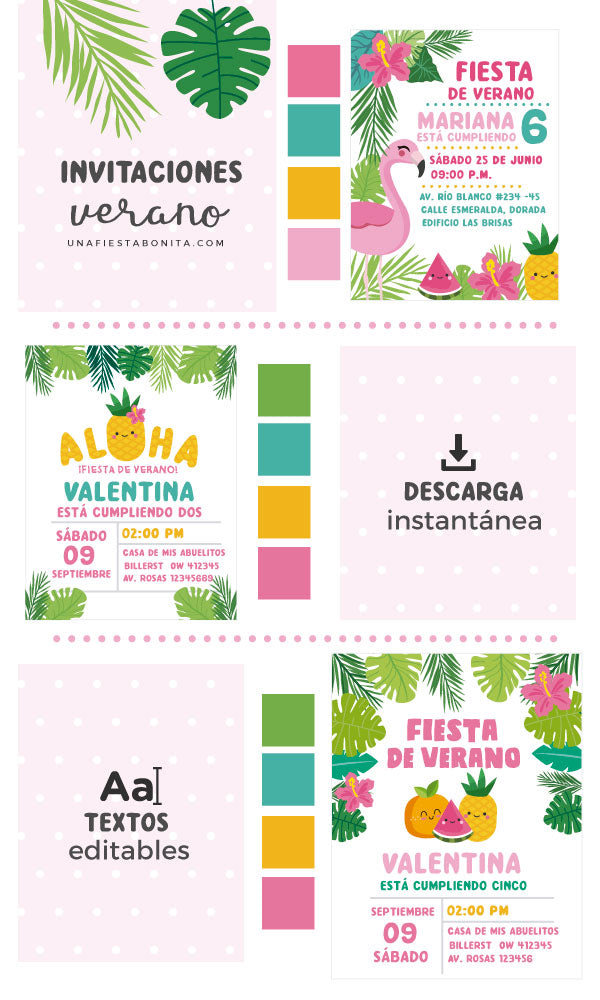 ideas para invitaciones verano tropical