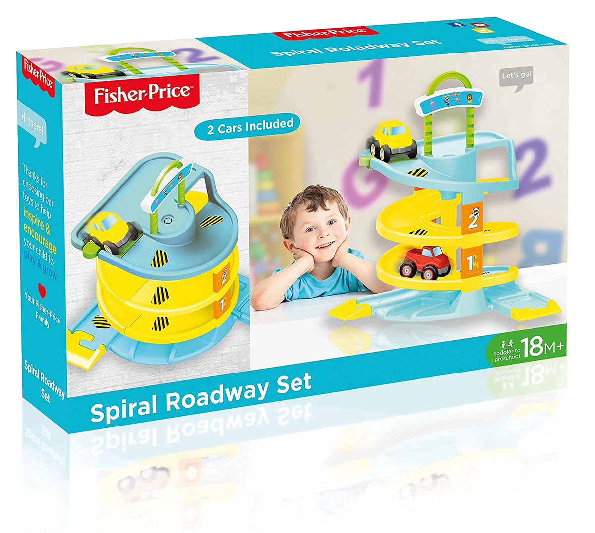 fisher price toy car with roadway set