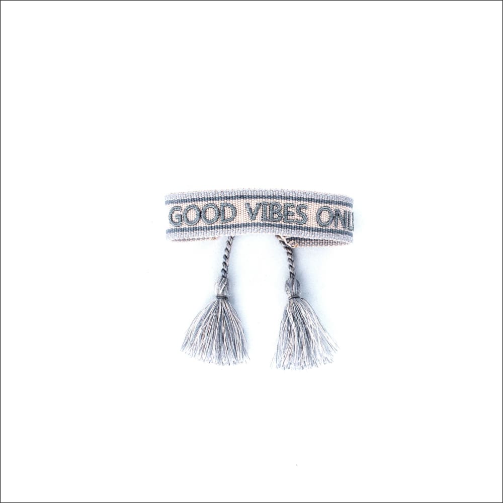 Sinewi Leia to Pure Home Copenhagen - Armbånd GOOD VIBES ONLY - BEIGE/GREY