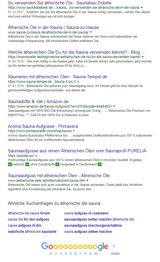 Saunabau Döbele auf der ersten Seite der Google Suchergebnisse - inara schreibt