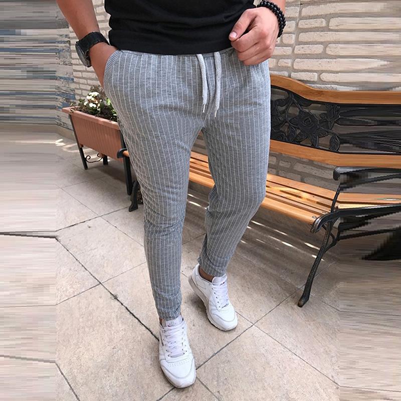 grey striped pants men