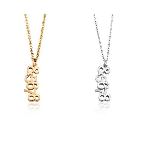 Count In necklace 5678 in white gold and yellow gold designed by Rhythm Jewellery