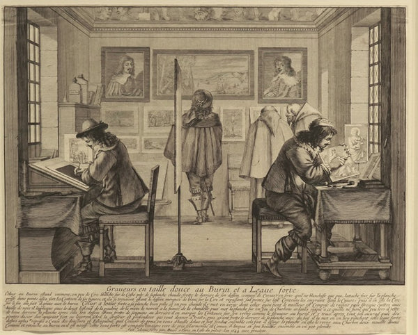 Abraham Bosse - The Engraver and the Etcher - 1643 - Etching - David Kabakoff Collection