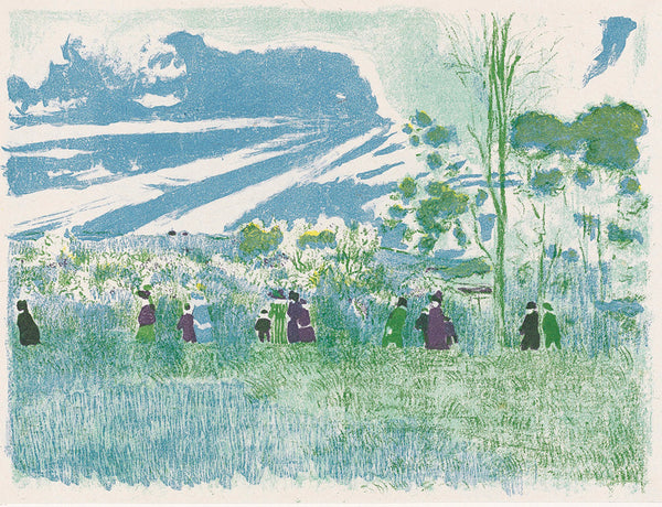 Edouard Vuillard - Paysages et Interieurs - A travers champs - through the fields - original color lithograph