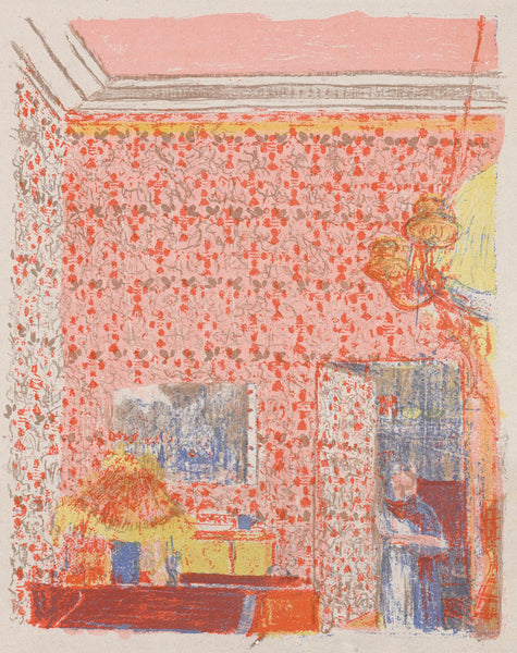 Edouard Vuillard - Paysages et Interieurs - Interieur aux tentures roses I - interior with pink wallpaper - original color lithograph