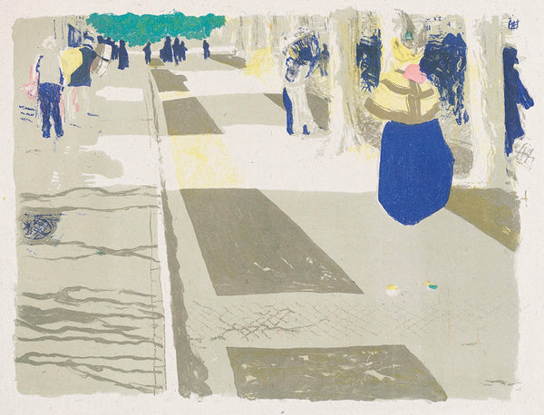 Edouard Vuillard - Paysages et Interieurs - L'Avenue - people walking on street - original color lithograph