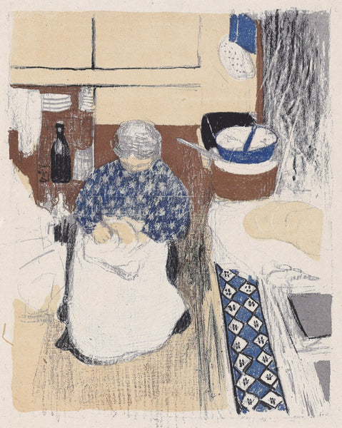 Edouard Vuillard - Paysages et Interieurs - la cuisiniere - cook in kitchen - original color lithograph