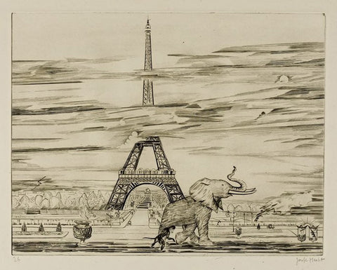 Joseph Hecht - La Tour Eiffel Paris elephant monkey singe