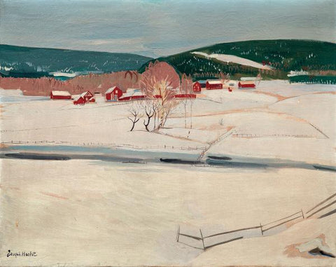 Joseph Hecht - Norwegian Snow Landscape - oil on canvas