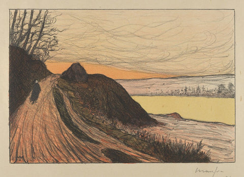 Maxime Maufra - La Route de Gaud - Road - color lithograph - Estampe Originale