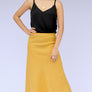 VIDA BIAS LINEN SKIRT MUSTARD