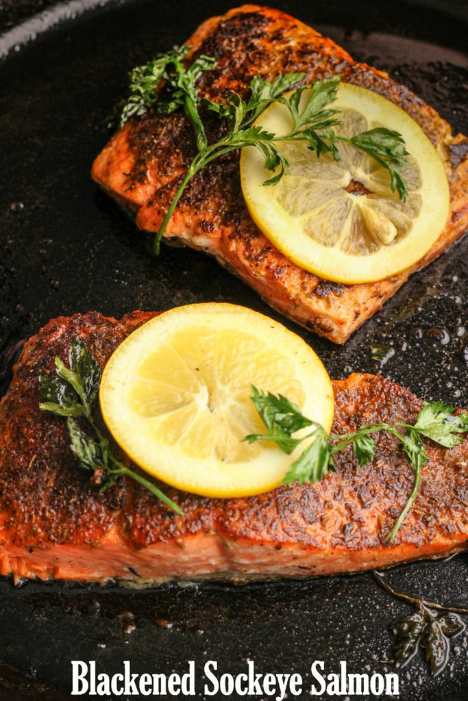 Blackened Sockeye Salmon ~ the perfect recipe using sustainable Alaskan Sockeye Salmon that will turn your non-seafood eating friends into fans after one bite. 