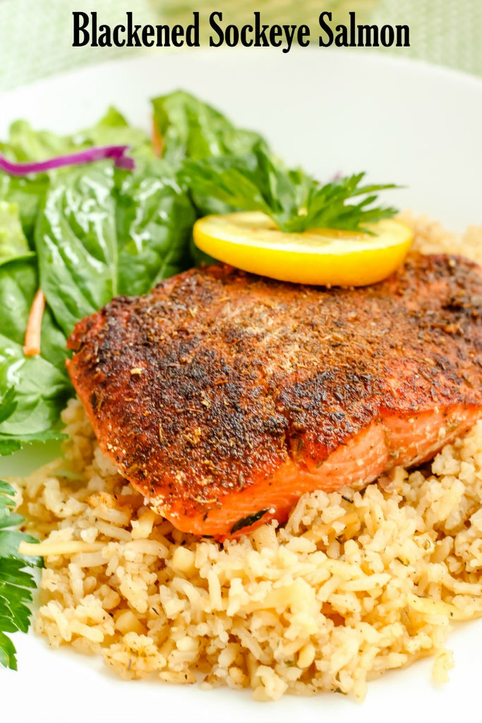 Blackened Sockeye Salmon ~ the perfect recipe using sustainable Alaskan Sockeye Salmon that will turn your non-seafood eating friends into fans after one bite. 