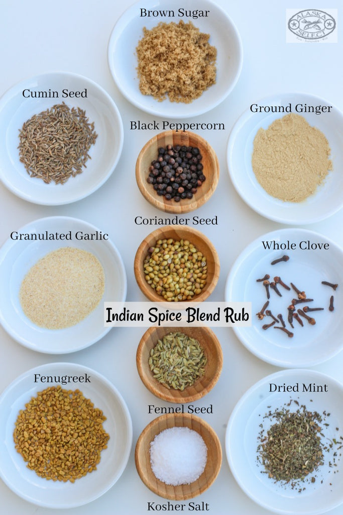 Indian Spice Blend Rub ~ Aromatic blend of traditionally used herbs and spices roasted and ground giving your fish that exotic taste you crave from a local restaurant but can be easily made at home.