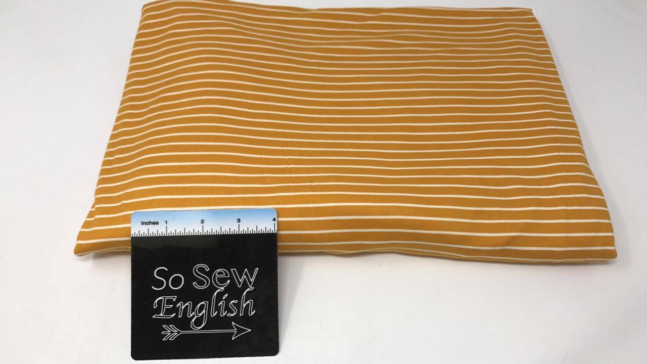 Mustard CHARLIE stripe- Double Brushed Poly Spandex - By The Yard