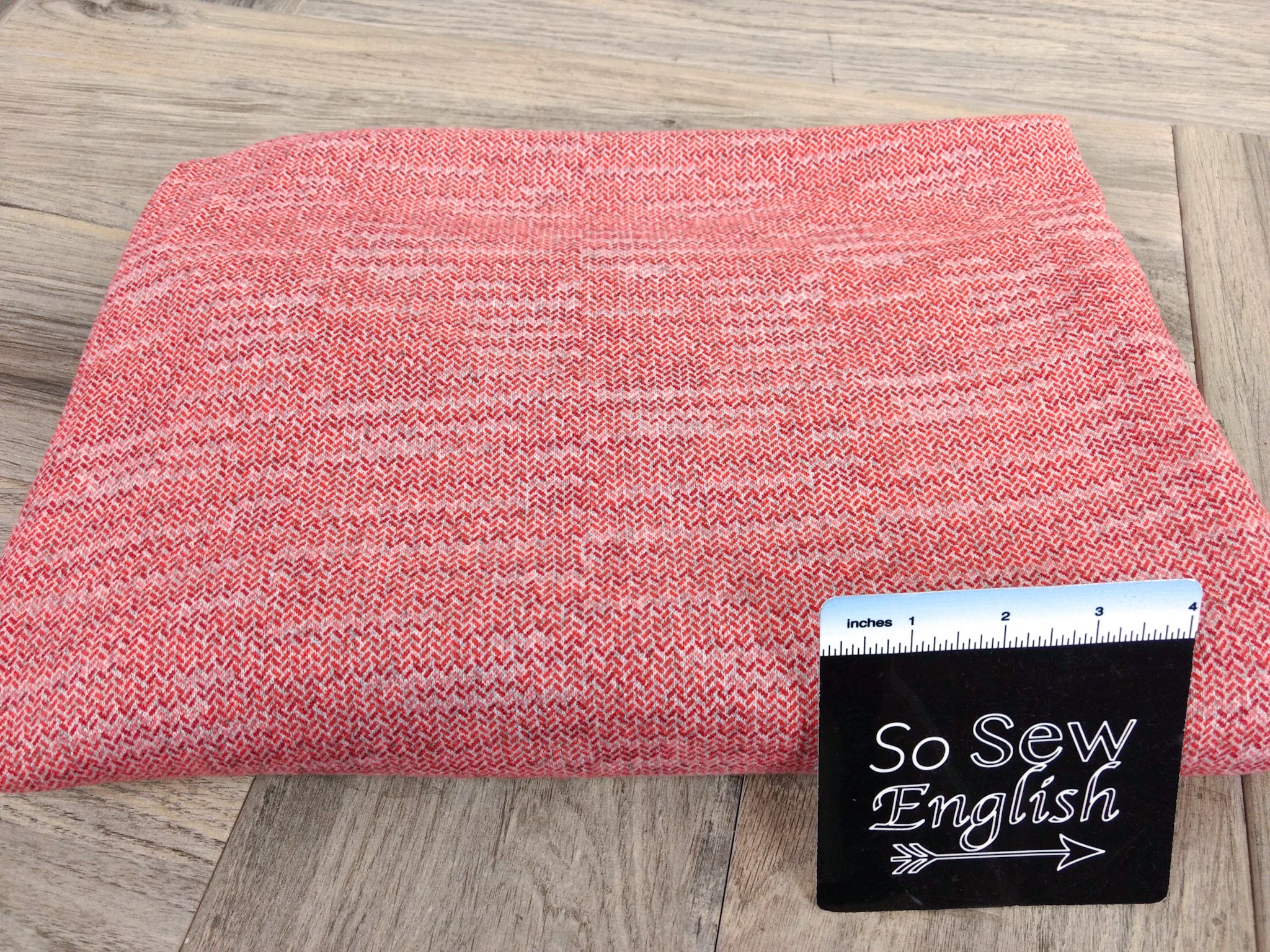 Coral 'Herringbone' - Hacci - By The Yard