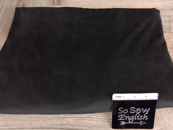 Solid BLACK - Stretch Corduroy - By The Yard